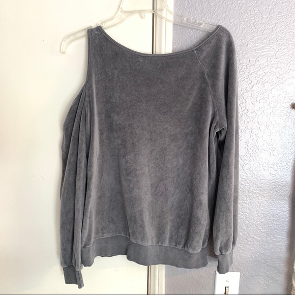 Young Fabulous & Broke gray velour cut out long sleeve top Small / S - Picture 3 of 3